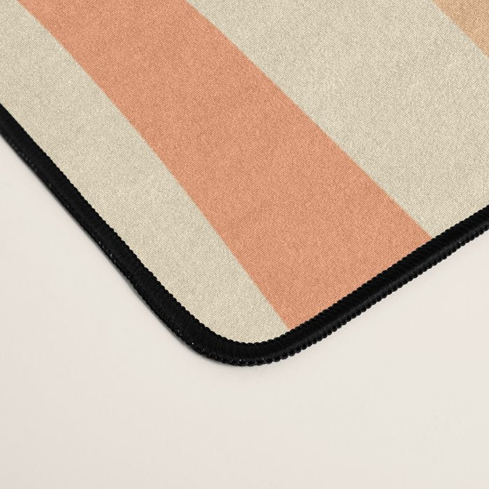 Retro Liquid Swirl Abstract Pattern in Mustard Yellow and Warm Peach Blush Tones Desk Mat Gallery Image 4