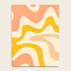 Retro Liquid Swirl Abstract Pattern in Mustard Yellow and Warm Peach Blush Tones Notebook Gallery Image 4