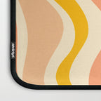 Retro Liquid Swirl Abstract Pattern in Mustard Yellow and Warm Peach Blush Tones Laptop Sleeve Gallery Image 3
