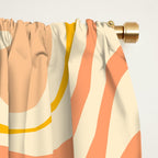 Retro Liquid Swirl Abstract Pattern in Mustard Yellow and Warm Peach Blush Tones Window Curtain Gallery Image 2