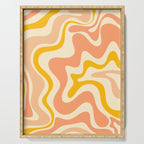 Retro Liquid Swirl Abstract Pattern in Mustard Yellow and Warm Peach Blush Tones Serving Tray Gallery Image 1