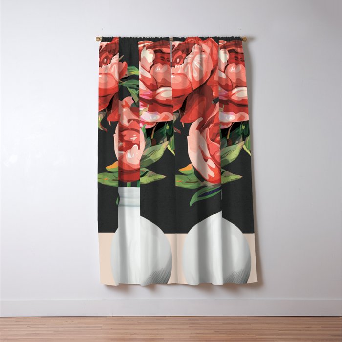 Vase of Flowers 3 Window Curtain Gallery Image 3