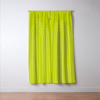 Minimal Arch XXIII Lime Green Modern Geometric Lines Window Curtain Gallery Image 3