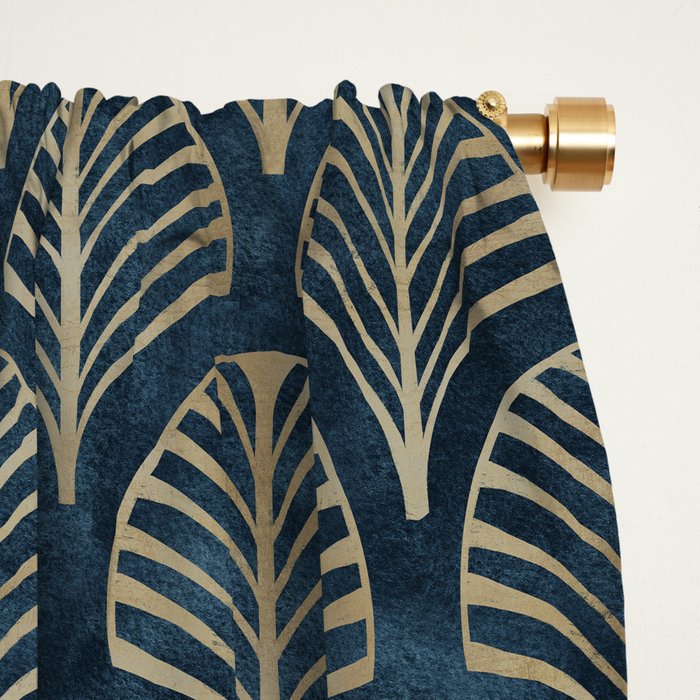 Art Deco, Decorative Fan Leaves Window Curtain Gallery Image 2