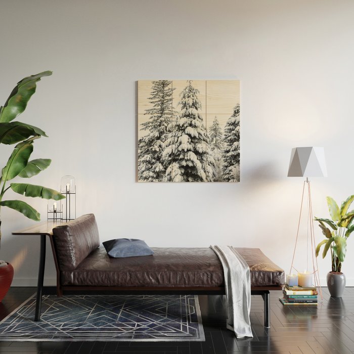 Winter Magic - Snow Covered Fir Trees Pacific Northwest Wood Wall Art Gallery Image 2