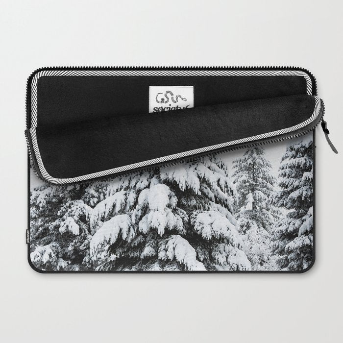 Winter Magic - Snow Covered Fir Trees Pacific Northwest Laptop Sleeve Gallery Image 2