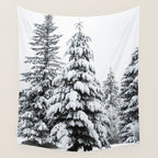 Winter Magic - Snow Covered Fir Trees Pacific Northwest Wall Tapestry Gallery Image 4