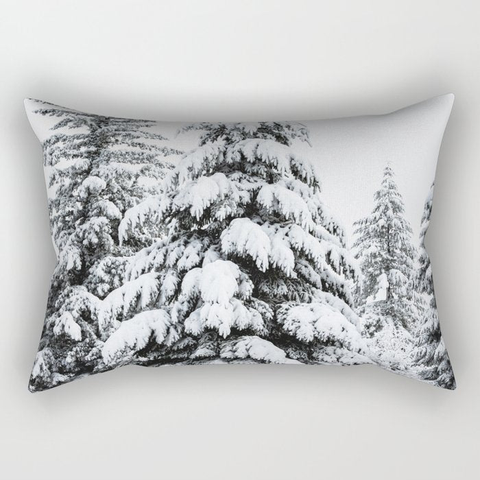 Winter Magic - Snow Covered Fir Trees Pacific Northwest Rectangular Pillow Gallery Image 2