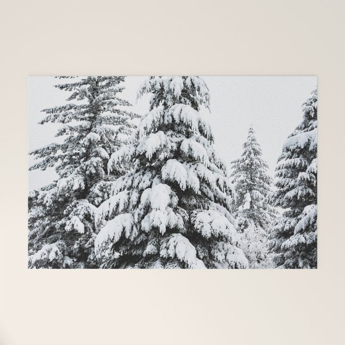 Winter Magic - Snow Covered Fir Trees Pacific Northwest Welcome Mat Gallery Image 1