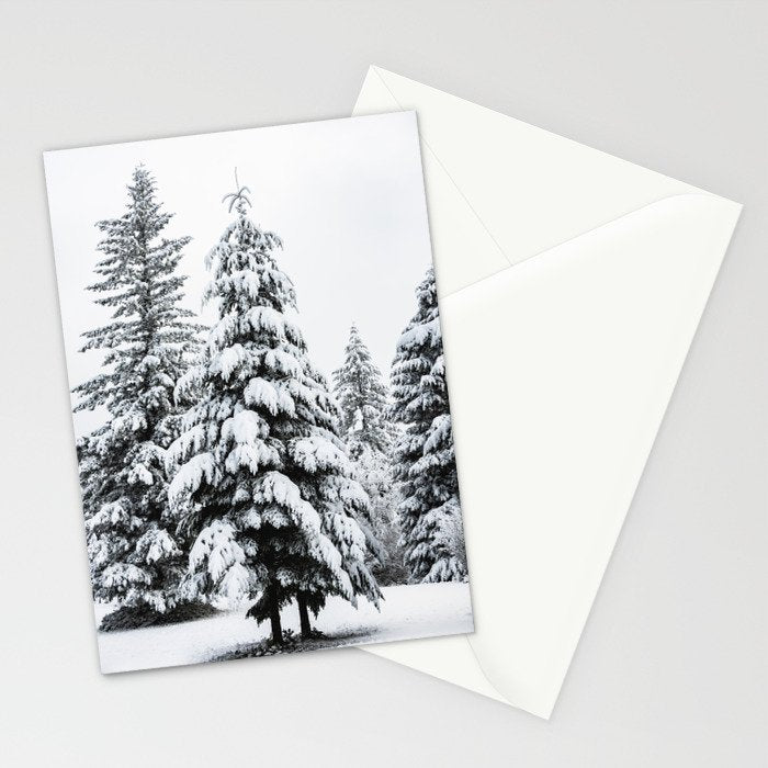 Winter Magic - Snow Covered Fir Trees Pacific Northwest Stationery Card Gallery Image 2