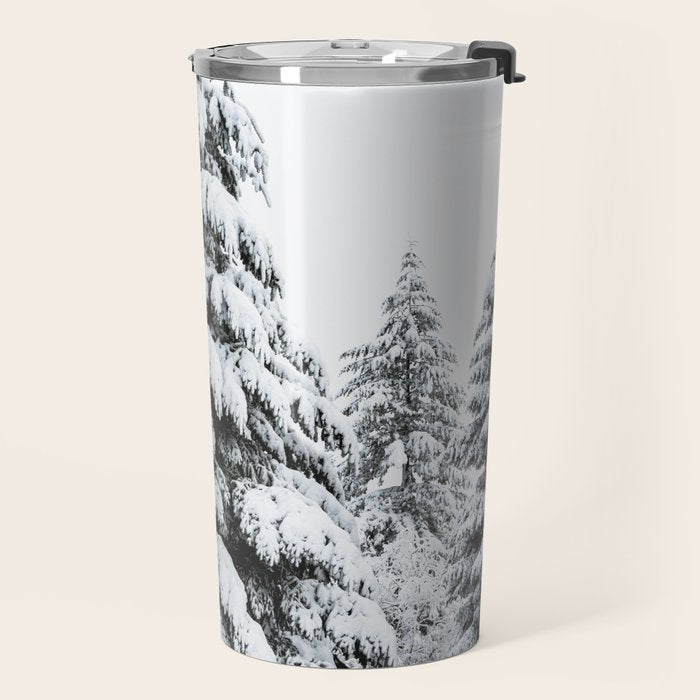 Winter Magic - Snow Covered Fir Trees Pacific Northwest Travel Mug Gallery Image 2