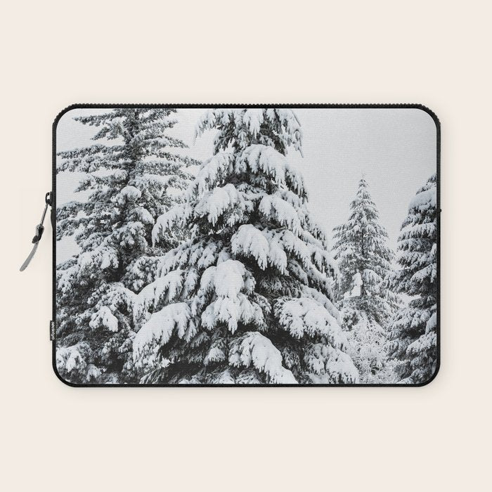 Winter Magic - Snow Covered Fir Trees Pacific Northwest Laptop Sleeve Gallery Image 1