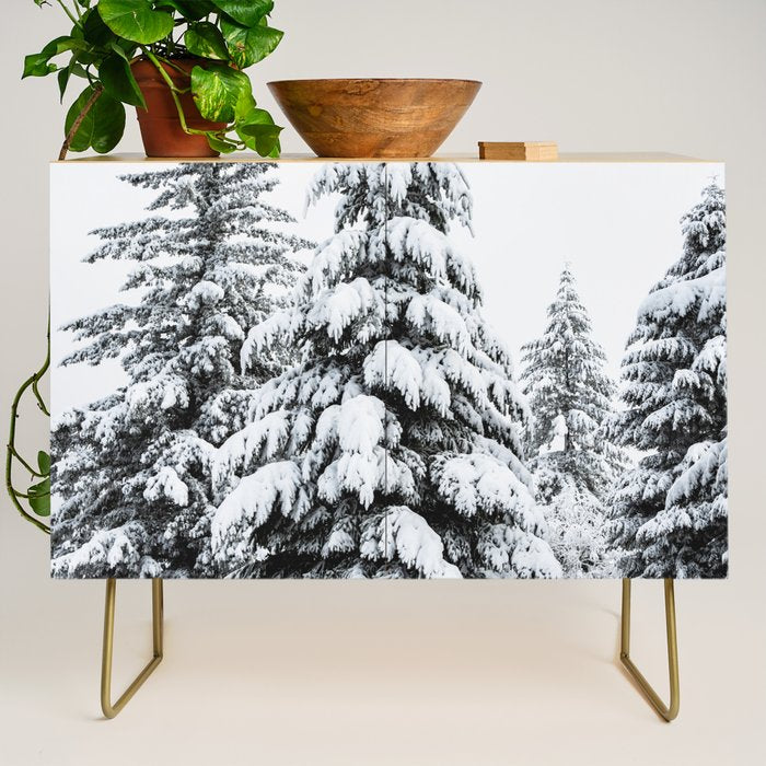 Winter Magic - Snow Covered Fir Trees Pacific Northwest Credenza Gallery Image 1