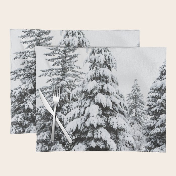 Winter Magic - Snow Covered Fir Trees Pacific Northwest Placemat Gallery Image 1