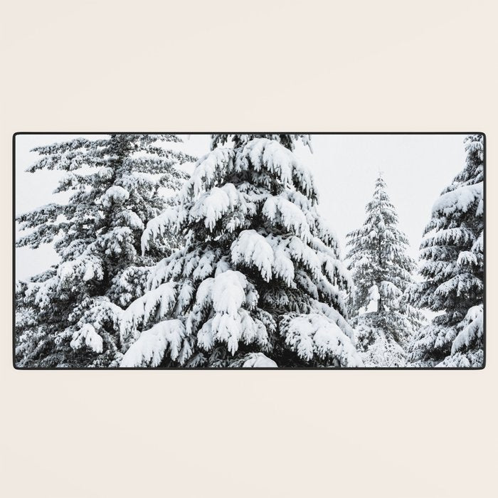 Winter Magic - Snow Covered Fir Trees Pacific Northwest Desk Mat Gallery Image 3