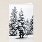 Winter Magic - Snow Covered Fir Trees Pacific Northwest Stationery Card Gallery Image 2