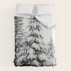 Winter Magic - Snow Covered Fir Trees Pacific Northwest Comforter Gallery Image 6