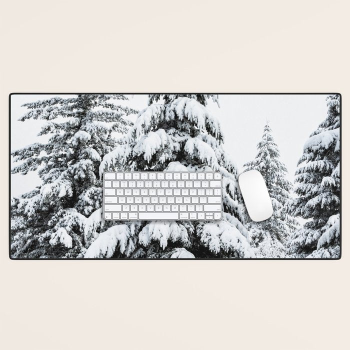 Winter Magic - Snow Covered Fir Trees Pacific Northwest Desk Mat Gallery Image 1
