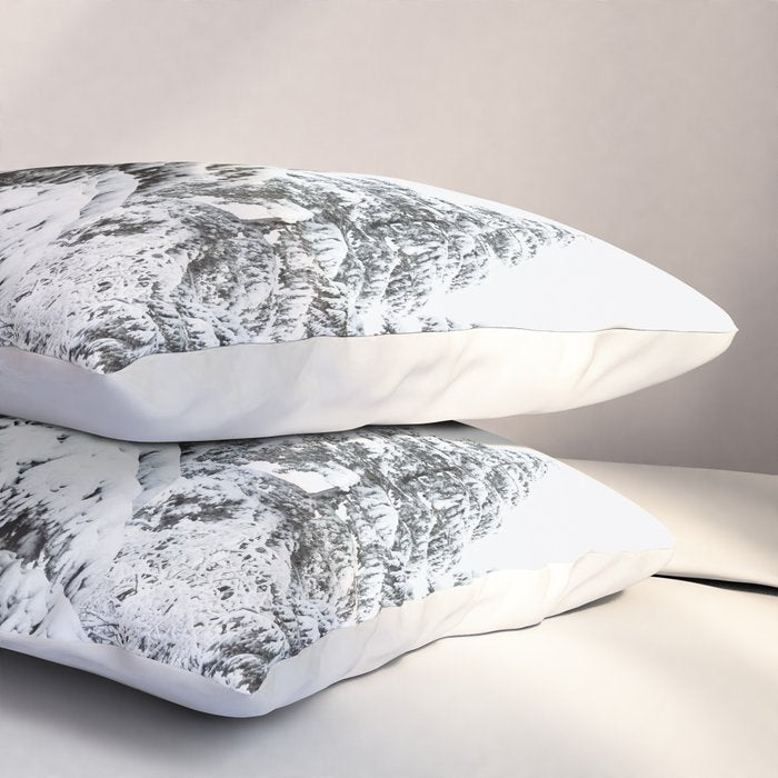 Winter Magic - Snow Covered Fir Trees Pacific Northwest Pillow Sham Gallery Image 3