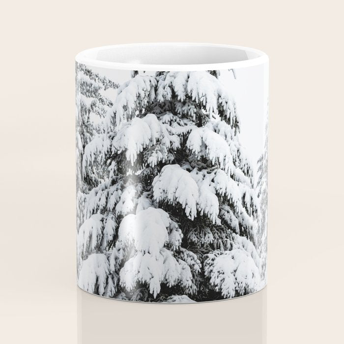 Winter Magic - Snow Covered Fir Trees Pacific Northwest Coffee Mug Gallery Image 4