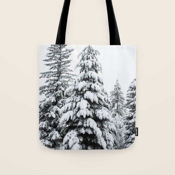 Winter Magic - Snow Covered Fir Trees Pacific Northwest Tote Bag Gallery Image 1