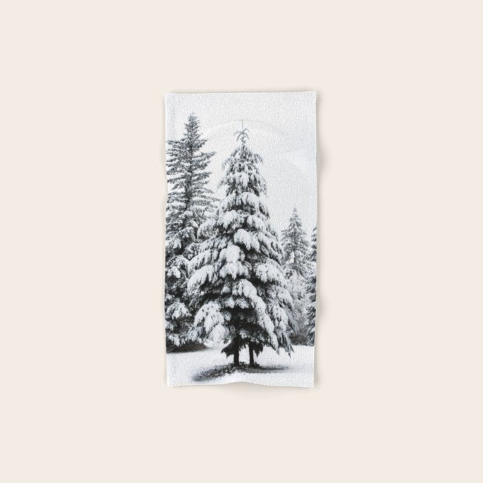 Winter Magic - Snow Covered Fir Trees Pacific Northwest Bath Towel Gallery Image 1