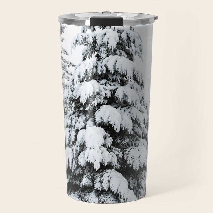 Winter Magic - Snow Covered Fir Trees Pacific Northwest Travel Mug Gallery Image 1