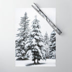 Winter Magic - Snow Covered Fir Trees Pacific Northwest Wrapping Paper Gallery Image 1