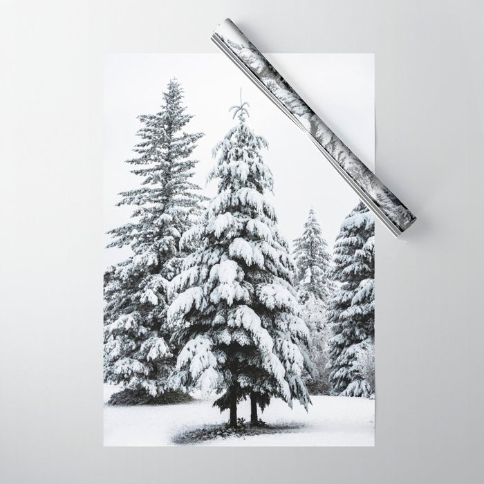 Winter Magic - Snow Covered Fir Trees Pacific Northwest Wrapping Paper Gallery Image 1