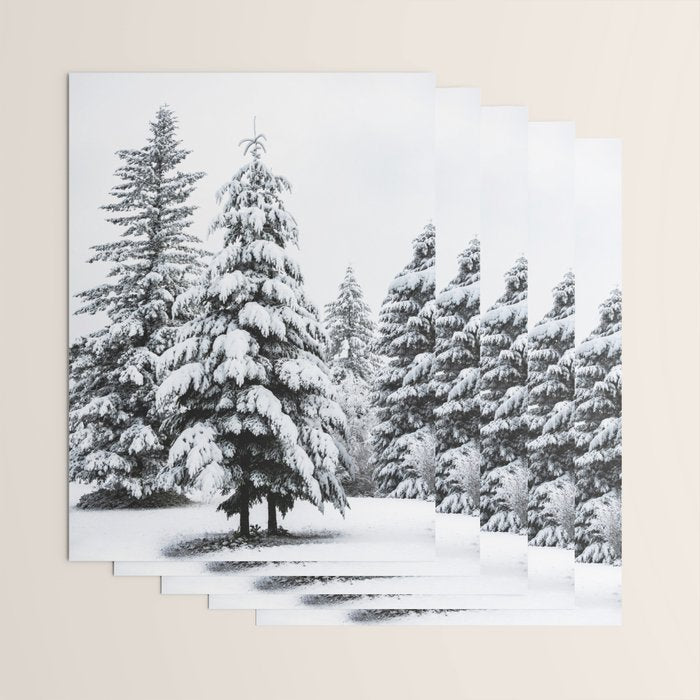 Winter Magic - Snow Covered Fir Trees Pacific Northwest Wrapping Paper Gallery Image 3