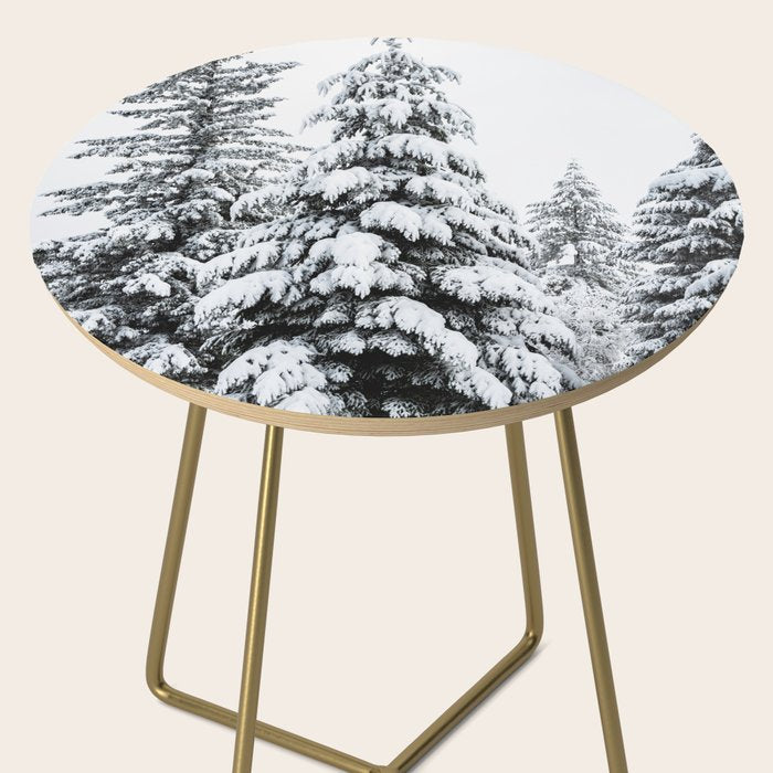 Winter Magic - Snow Covered Fir Trees Pacific Northwest Side Table Gallery Image 2