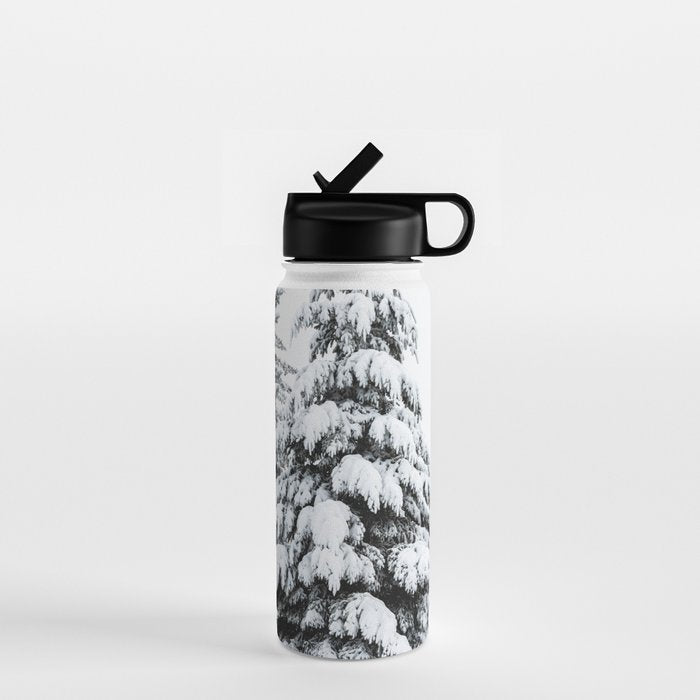 Winter Magic - Snow Covered Fir Trees Pacific Northwest Water Bottle Gallery Image 1