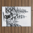 Winter Magic - Snow Covered Fir Trees Pacific Northwest Outdoor Rug Gallery Image 1