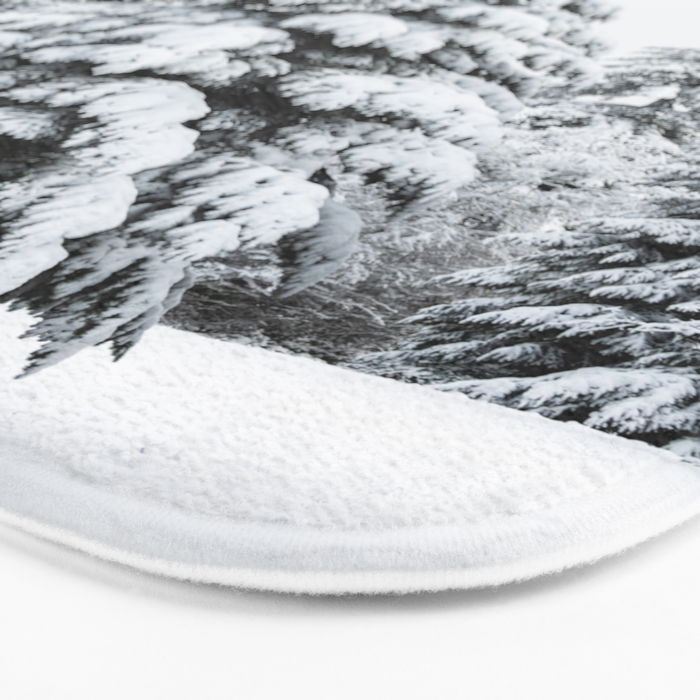Winter Magic - Snow Covered Fir Trees Pacific Northwest Bath Mat Gallery Image 3