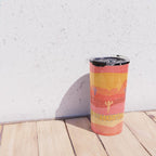 Vintage Western Desert Landscape in Warm Sunrise Travel Mug Gallery Image 4