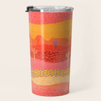 Vintage Western Desert Landscape in Warm Sunrise Travel Mug Gallery Image 3
