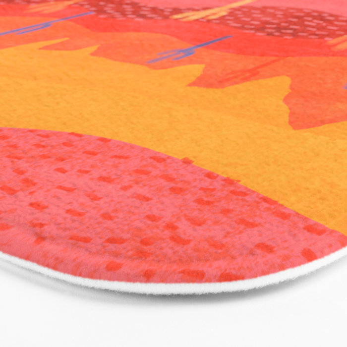 Vintage Western Desert Landscape in Warm Sunrise Bath Mat Gallery Image 3