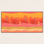 Vintage Western Desert Landscape in Warm Sunrise Desk Mat Gallery Image 3