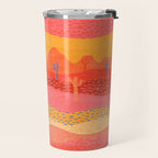 Vintage Western Desert Landscape in Warm Sunrise Travel Mug Gallery Image 2
