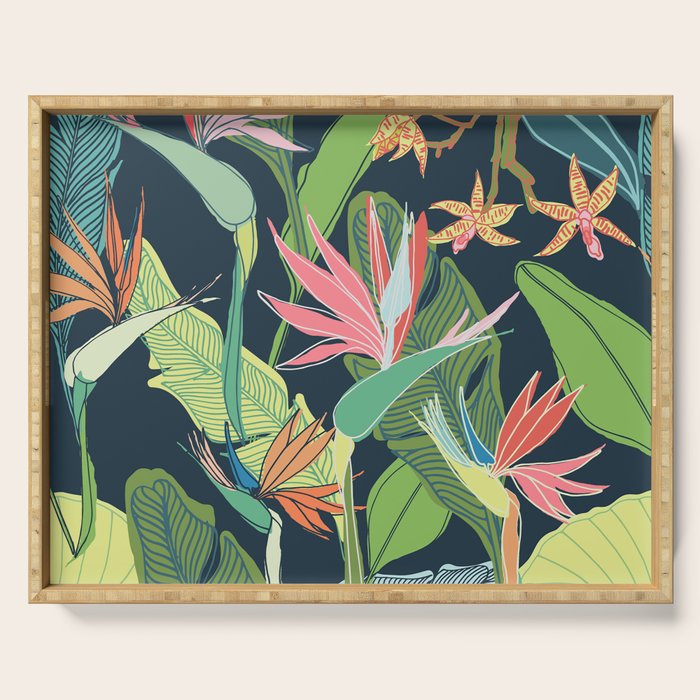 Tropical Bird of Paradise Serving Tray Gallery Image 1