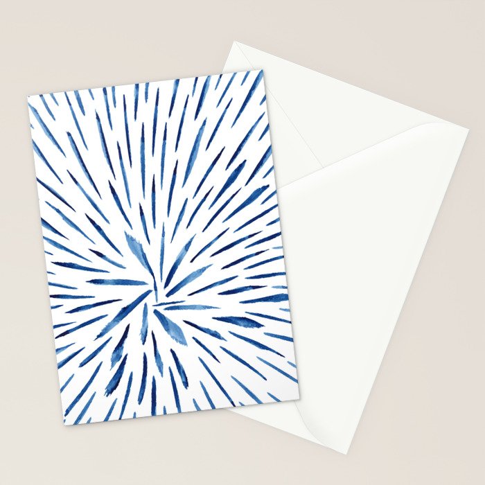 Indigo Sparks | Watercolor Pattern Stationery Card Gallery Image 2