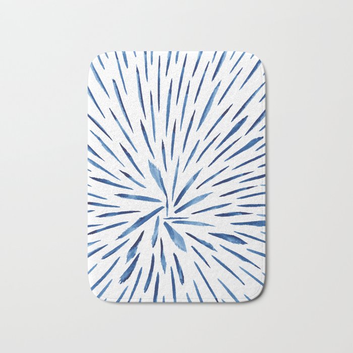 Indigo Sparks | Watercolor Pattern Bath Mat Gallery Image 1