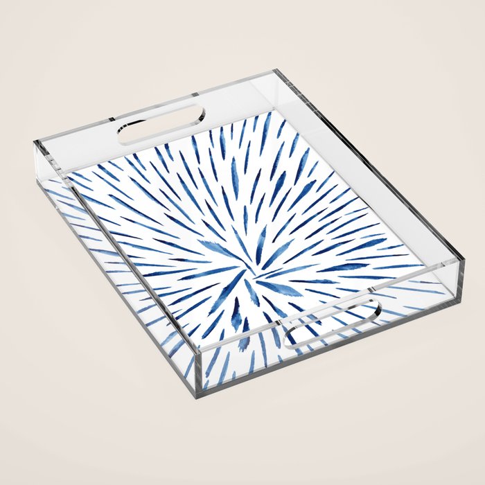 Indigo Sparks | Watercolor Pattern Acrylic Tray Gallery Image 1