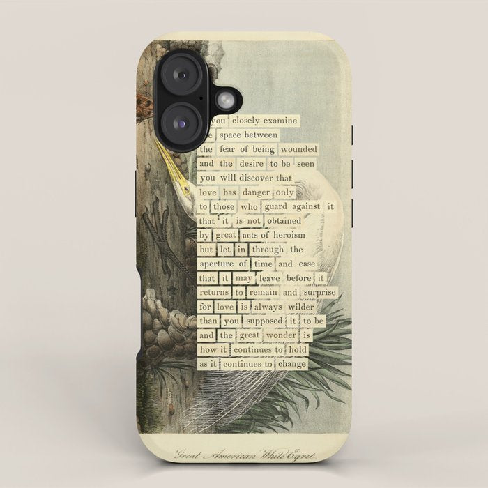 Great White Egret Divination from # An Almanac of Birds # Divinations for Uncertain Days iPhone Case Gallery Image 1