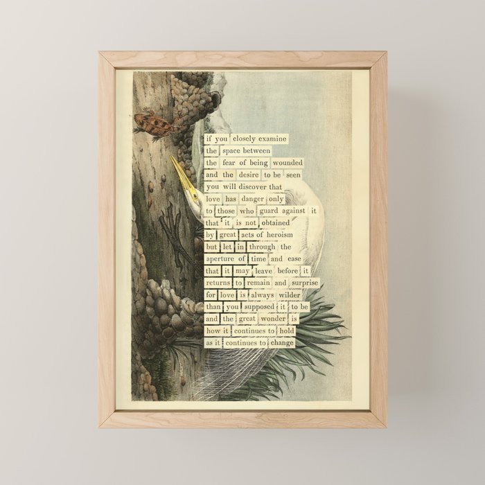 Great White Egret Divination from # An Almanac of Birds # Divinations for Uncertain Days Mini Art Print Gallery Image 1