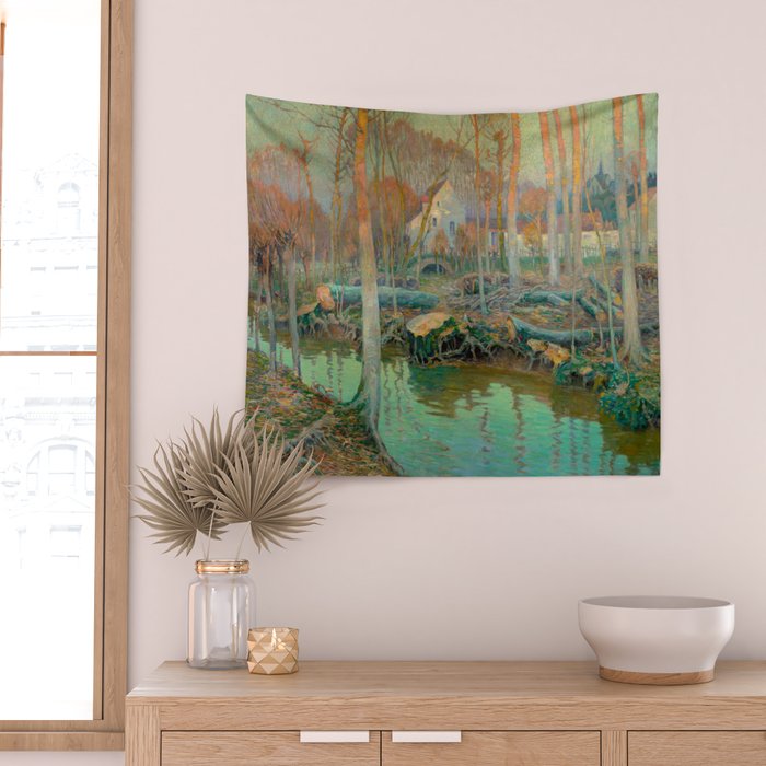 The Old Mill in Giverny, 1899 Wall Tapestry Gallery Image 2