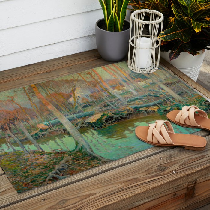 The Old Mill in Giverny, 1899 Outdoor Rug Gallery Image 2