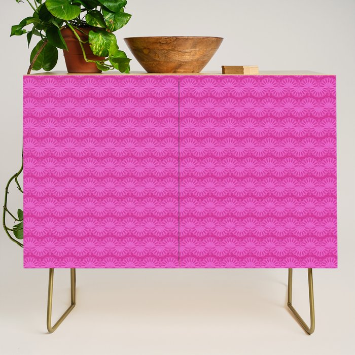 Pink neon bright geometric pattern  Credenza Gallery Image 1