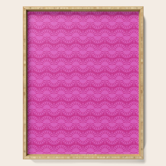 Pink neon bright geometric pattern  Serving Tray Gallery Image 1