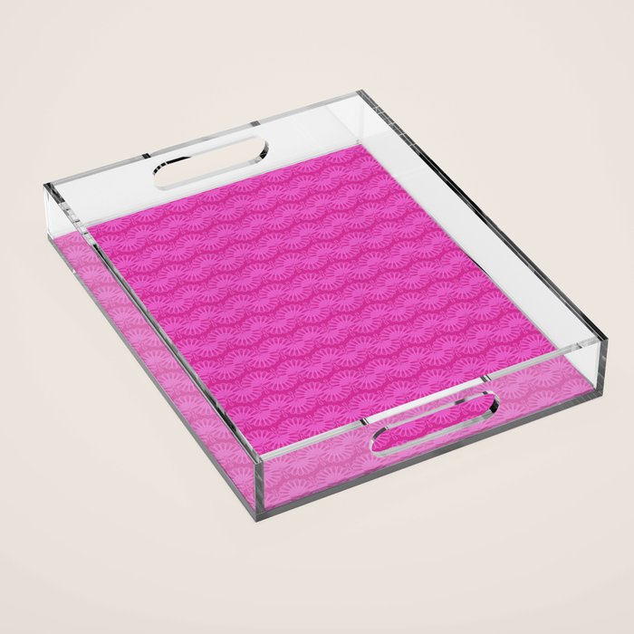 Pink neon bright geometric pattern  Acrylic Tray Gallery Image 1